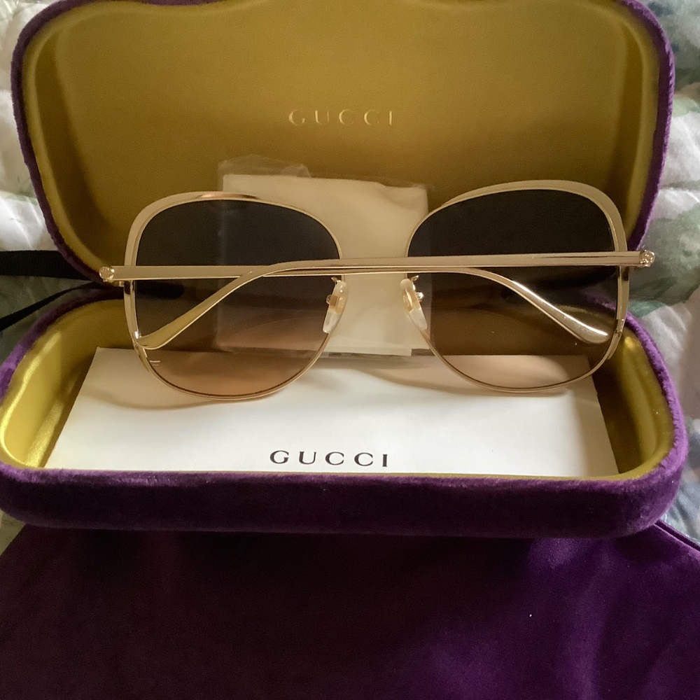 Gucci Women's Oversized Square Sunglasses, 58mm Blue Radiant - Picture 4 of 15